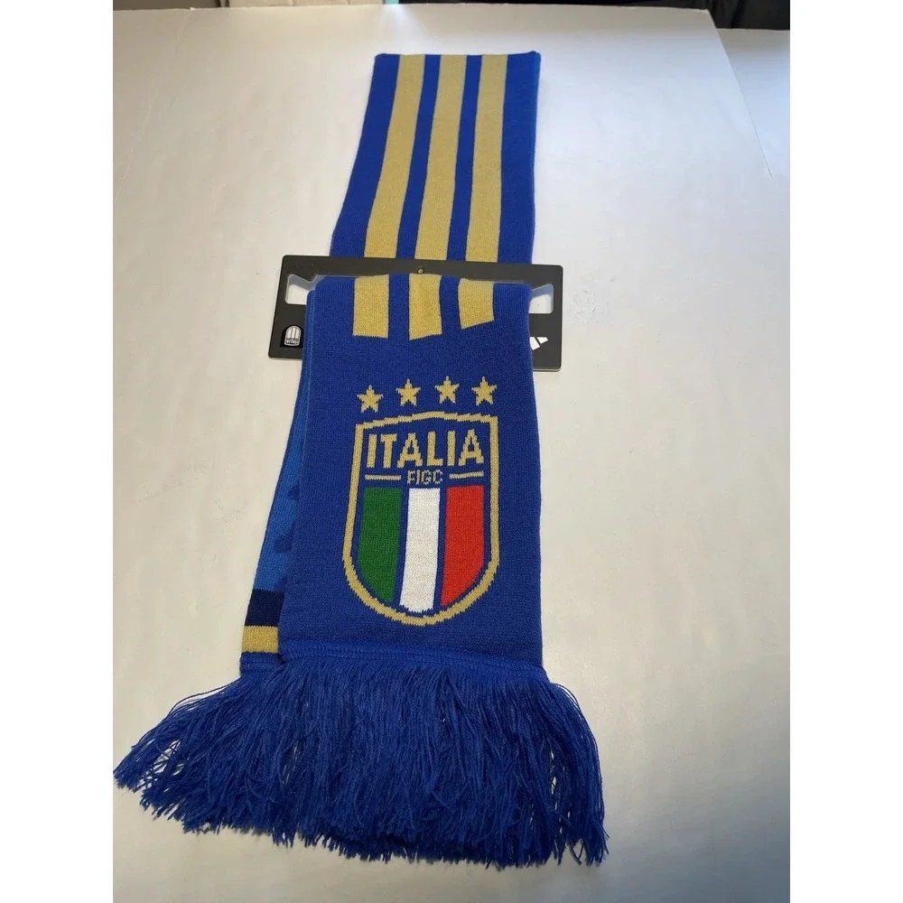 Adidas Italy Scarf Logo & Crest Match Day World Cup Blue New